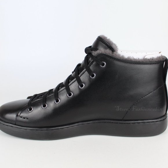 New UGG UGGpure Lining Leather Sneakers, Black, US 9 main image 9